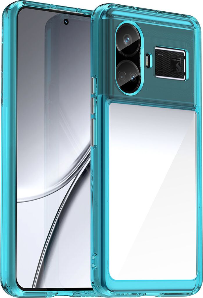Schutzhülle für Realme GT5 Klar Rückseite Stoßfeste TPU Silikon Bumper Hülle Hellblau