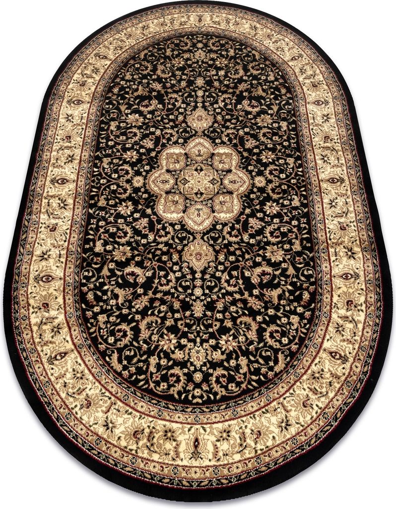 Teppich ROYAL ADR Oval modell 521 schwarz Schwarz 200x290 cm