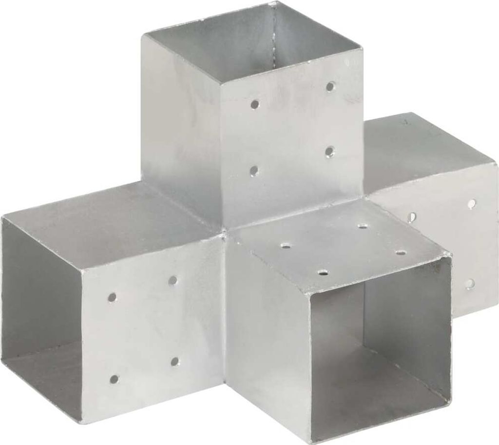 vidaXL Connettore per pali 4 pz. A X in metallo zincato 101 Immagine del prodotto 