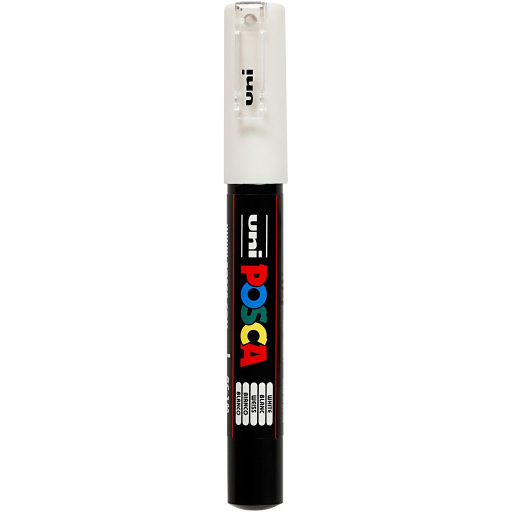 POSCA PC-1MC Weiß, Weiß, Mehrfarbig, 1 Farben, Extrafein, Produktbild 