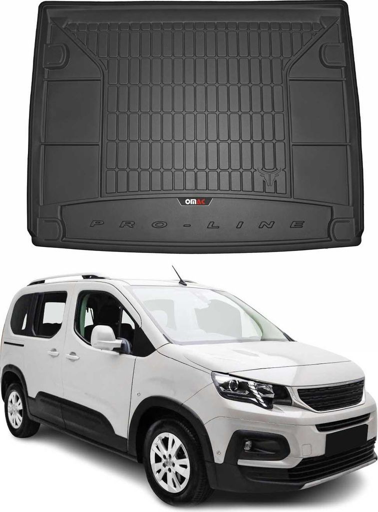 Tapis de Coffre pour Peugeot Rifter 2018-2022 TPE Noir Image du produit 