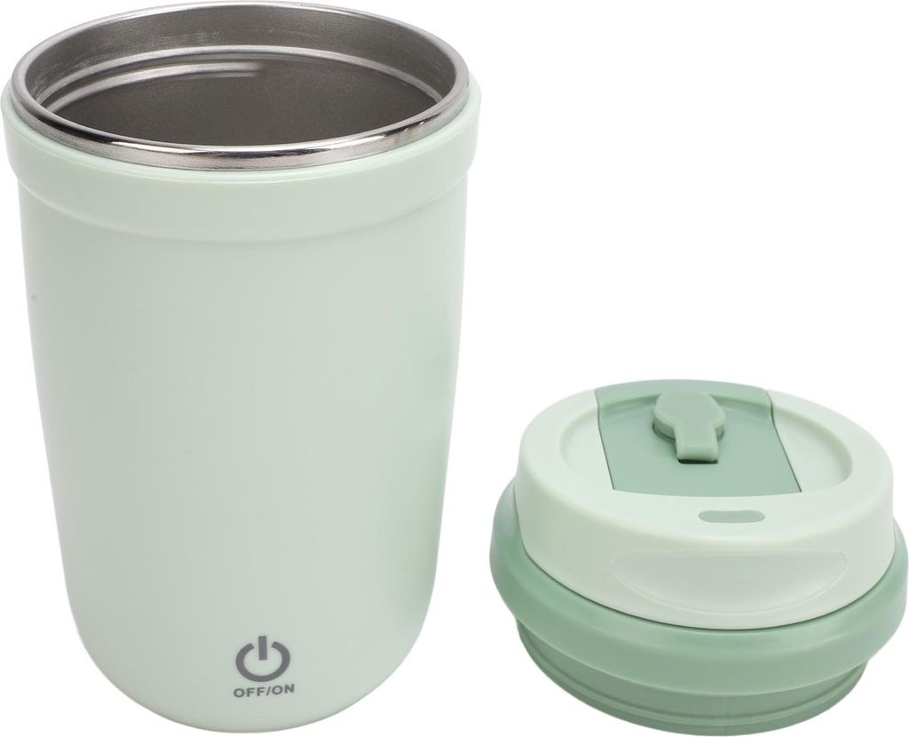 Selbst rhrende Kaffeetasse 350 ml Edelstahl USB wiederaufladbar IP6 wasserdichtes Auto Magnetische Mischung Tasse zum Rhren gemischt milch Tee Grn grn