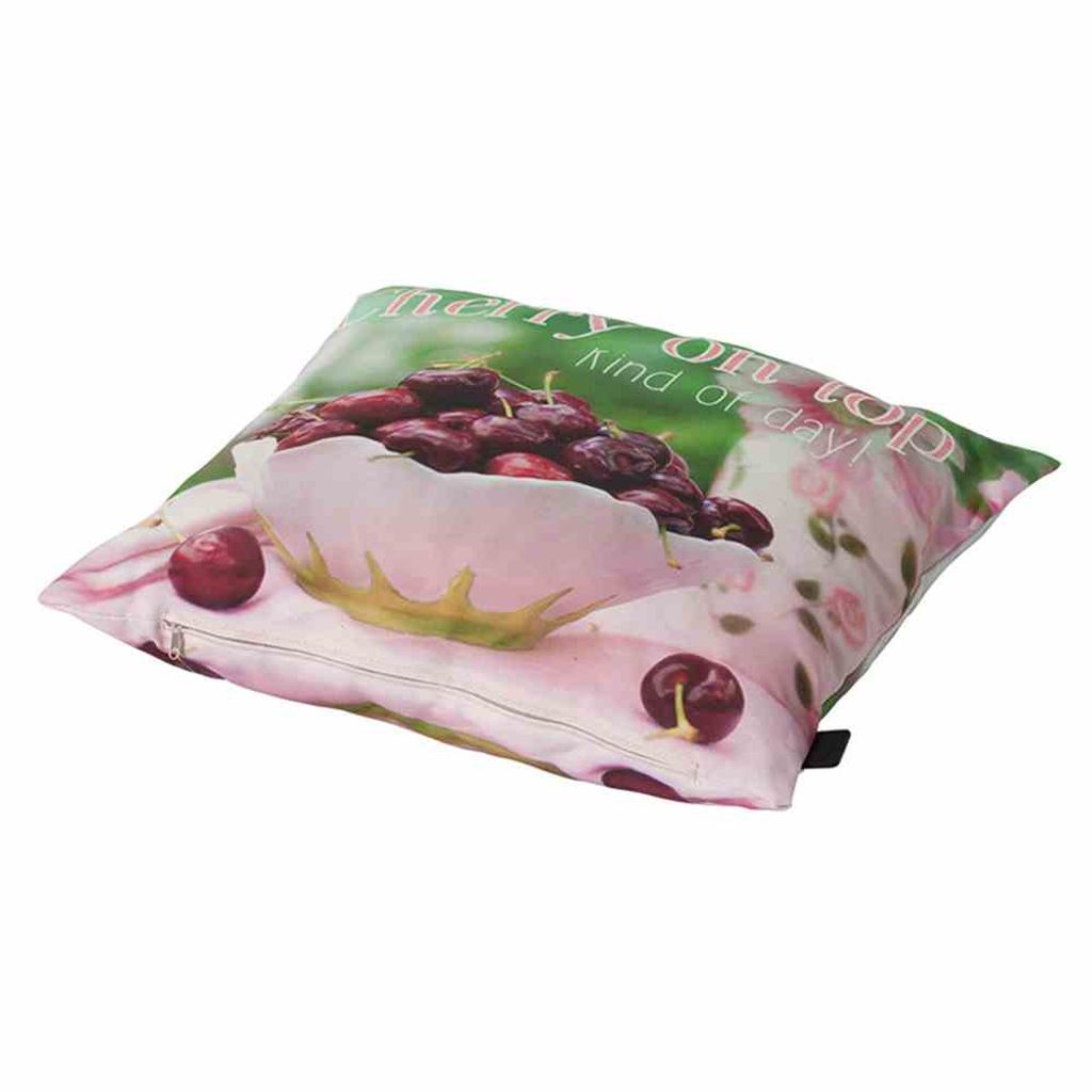 Zierkissen Cherry, ca. 50x50x12 cm, Bezugsmaterial aus Baumwolle/Polyester in der Farbe/im Dessin Cherry, Outdoorbezug