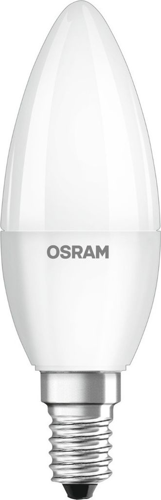 A white OSRAM LED light bulb with a silver screw base.