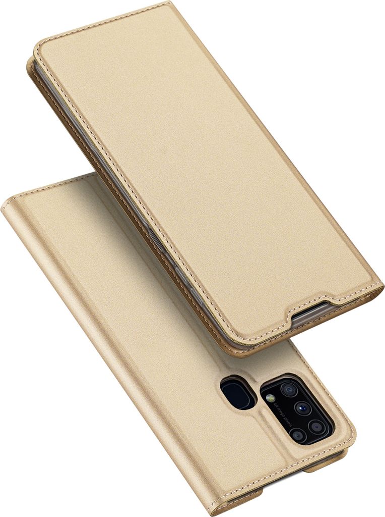 DUX DUCIS für Samsung M31 Leder Handyhülle Magnetische Schutzhülle mit Karten Slot Golden