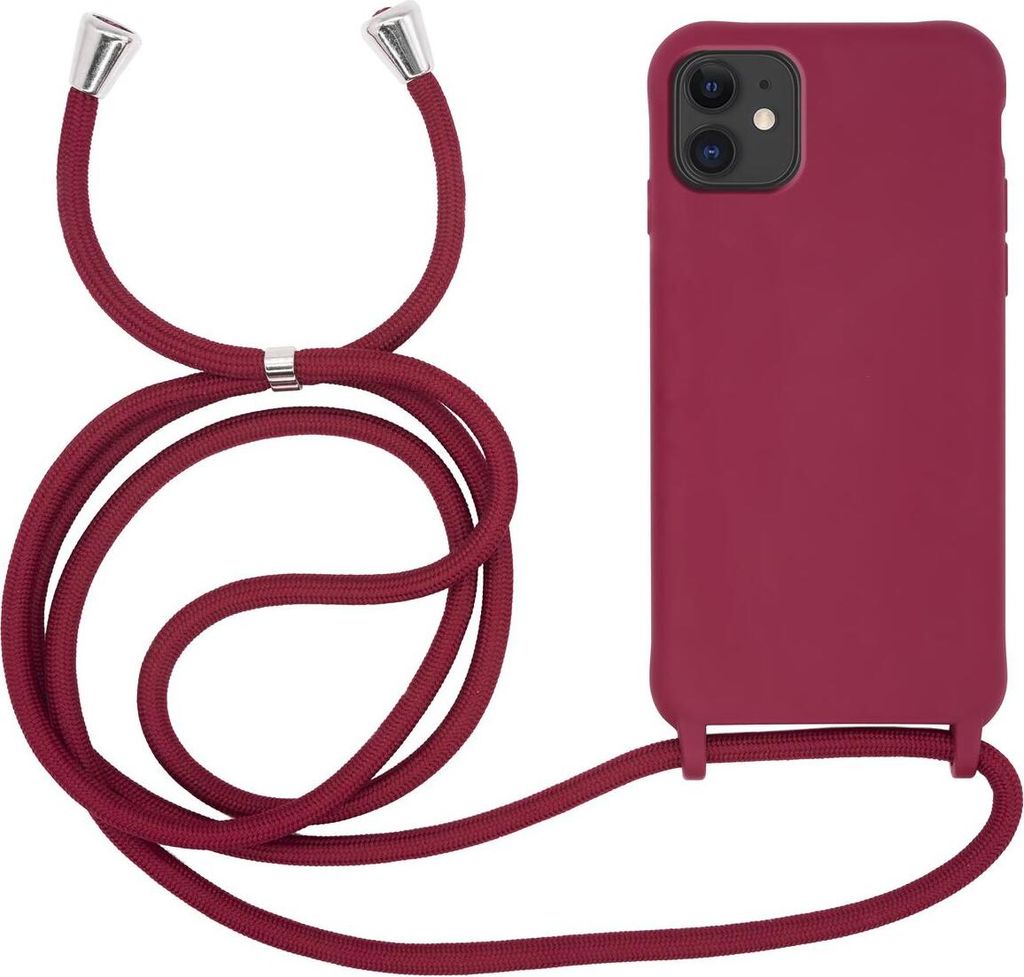 Handykette für Apple iPhone 11 - Handyhülle mit Schnur Cover in Bordeaux