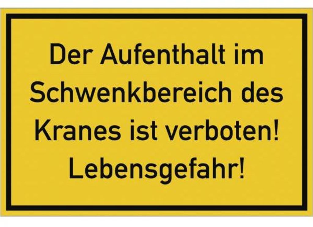 Dreifke® Aufkleber Der Aufenthalt im Schwenkbereich des Produktbild 