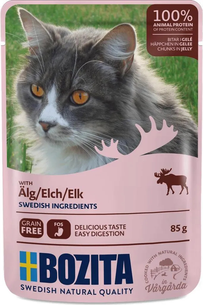 Bozita Feline bouchées en gelée à l'élan pour chat 12x85g (Réf 3633)