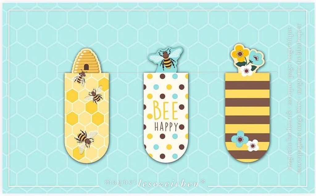 Magnetlesezeichen Bienen