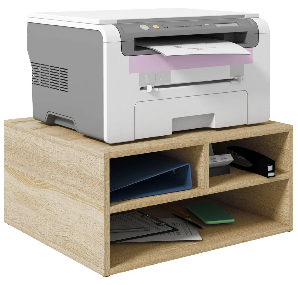 Organiseur bureau aspect bois 3 compartiments 47L x 40l x 22,5H cm