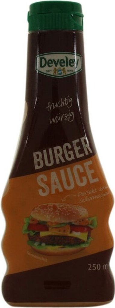 A bottle of Develey Burger Sauce.