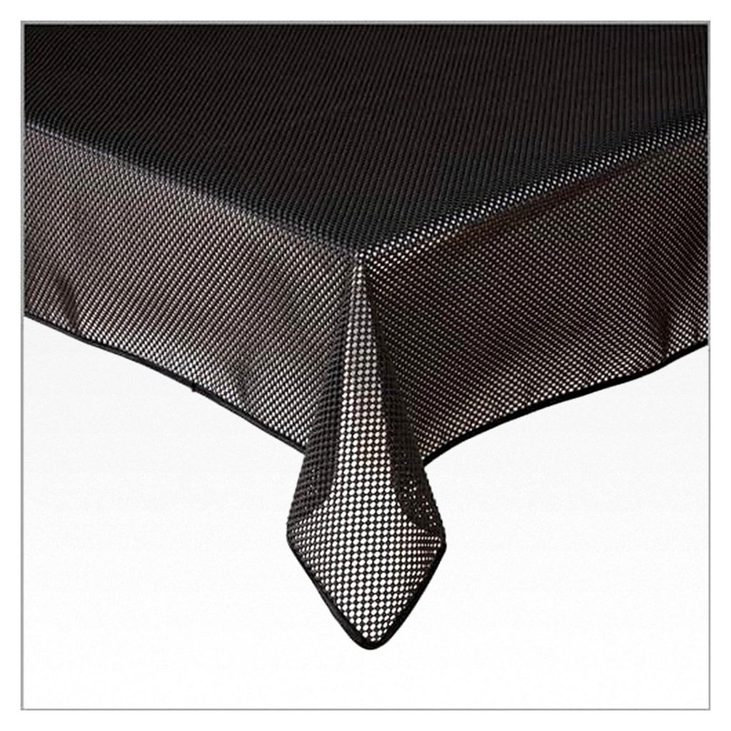 Tischdecke für Gartentische Karo Schwarz 110x140 cm Outdoor PVC rechteckig rutschfest wetterfest