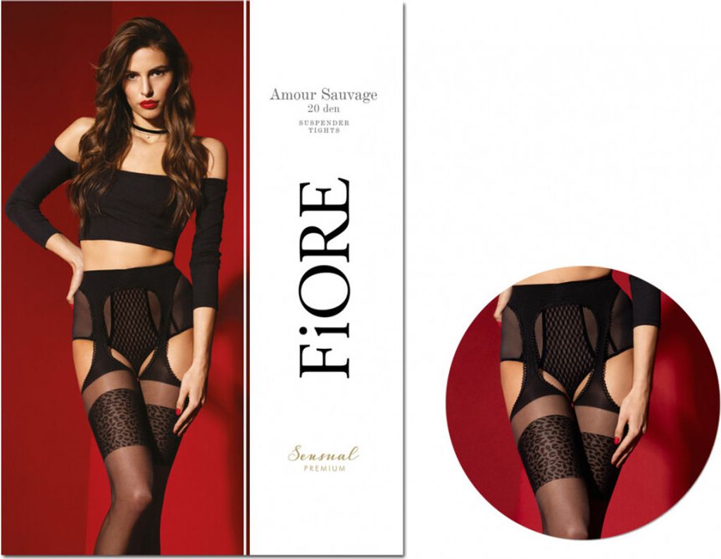 Amour Sauvage - Suspender Pantyhose - 20 den