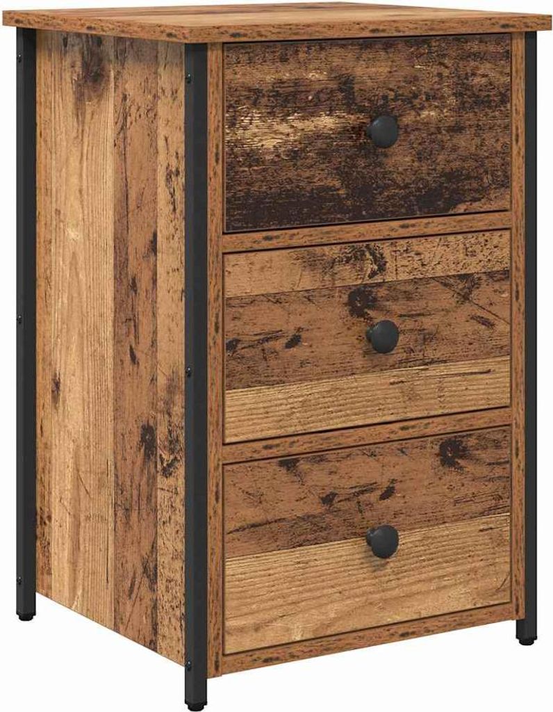 Nachttisch Braun 40 x 36 x 60 cm Massives upgecyceltes Holz