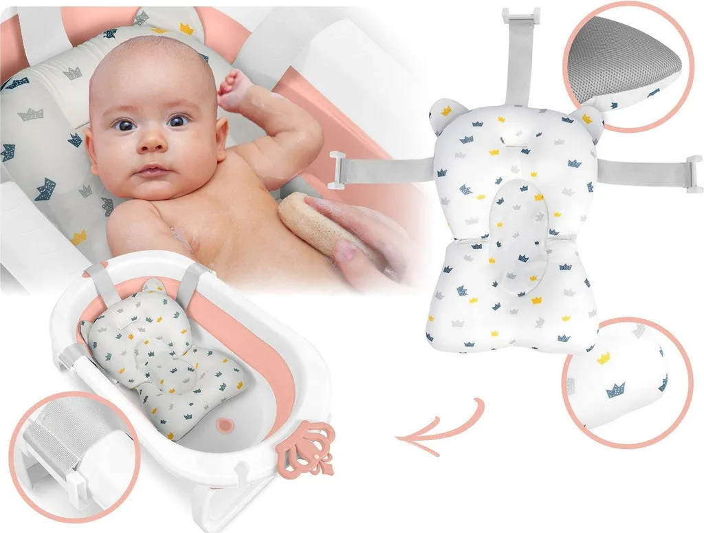 Baignoire bébé pliante solution petit espace avec insert de sécurité