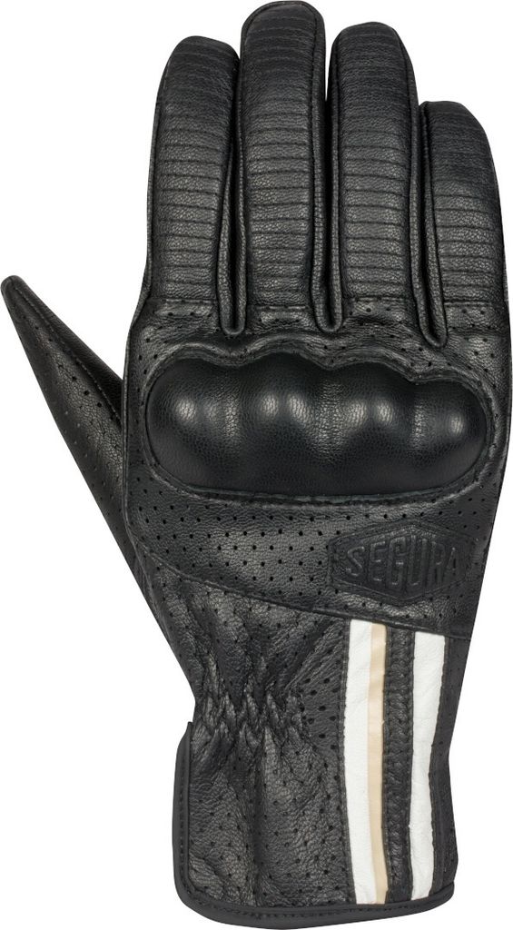 Segura Romeo perforierte Motorrad Handschuhe, schwarz/weiß, 2XL