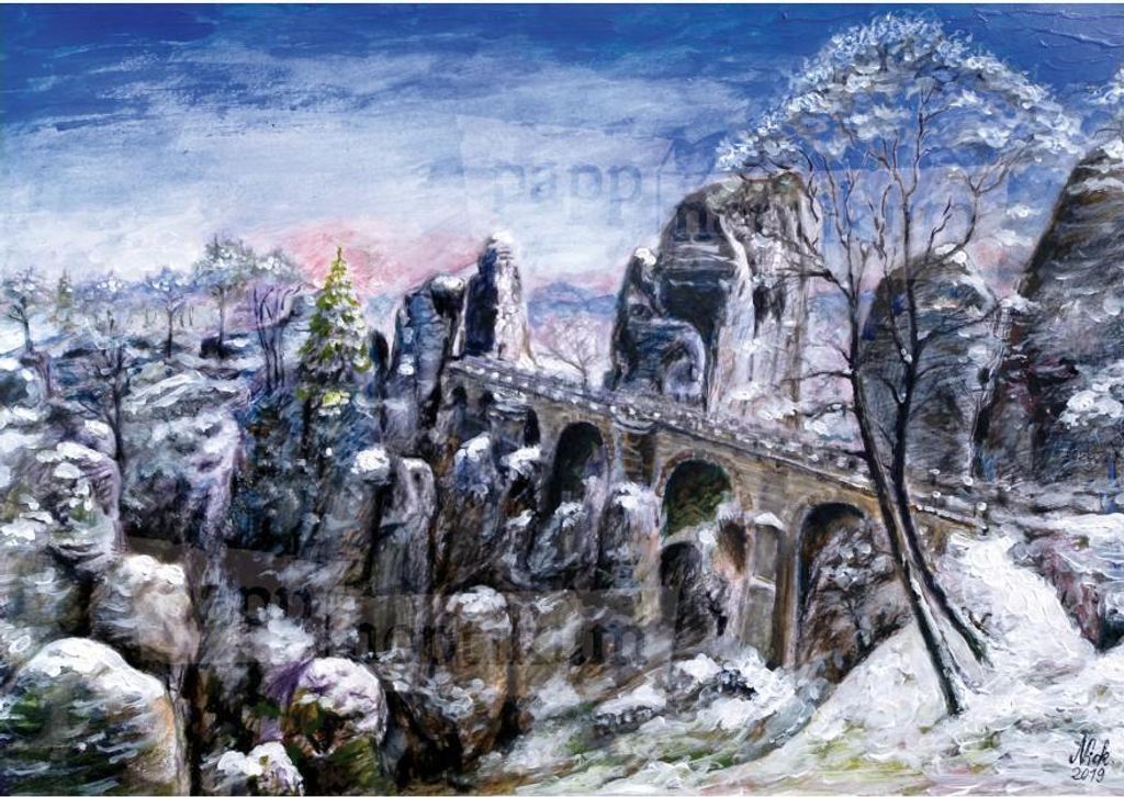 Mini-Adventskalender Bastei Sächsische Schweiz, Tierzeichnungen