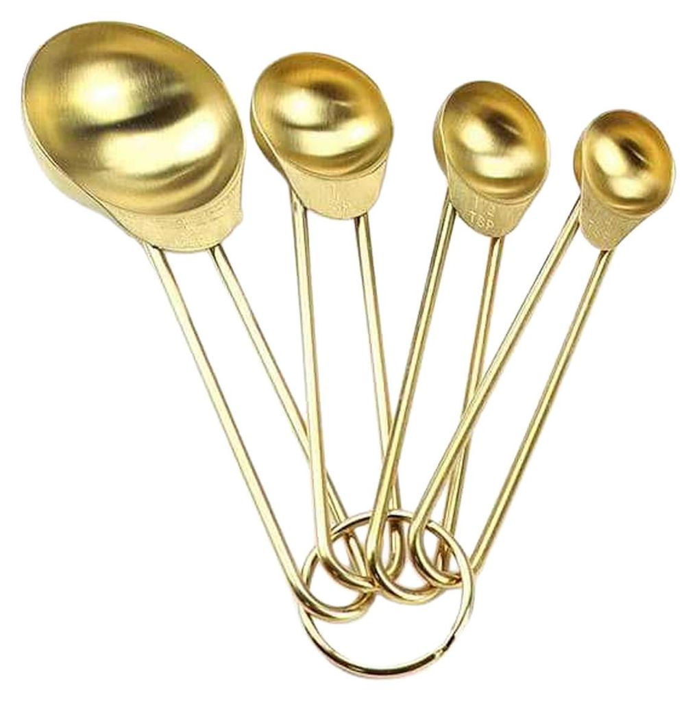 Messbecher- und Messlöffel-Set aus Edelstahl mit ergonomischen Griffen, spülmaschinenfest, ideal zum Kochen und Backen.