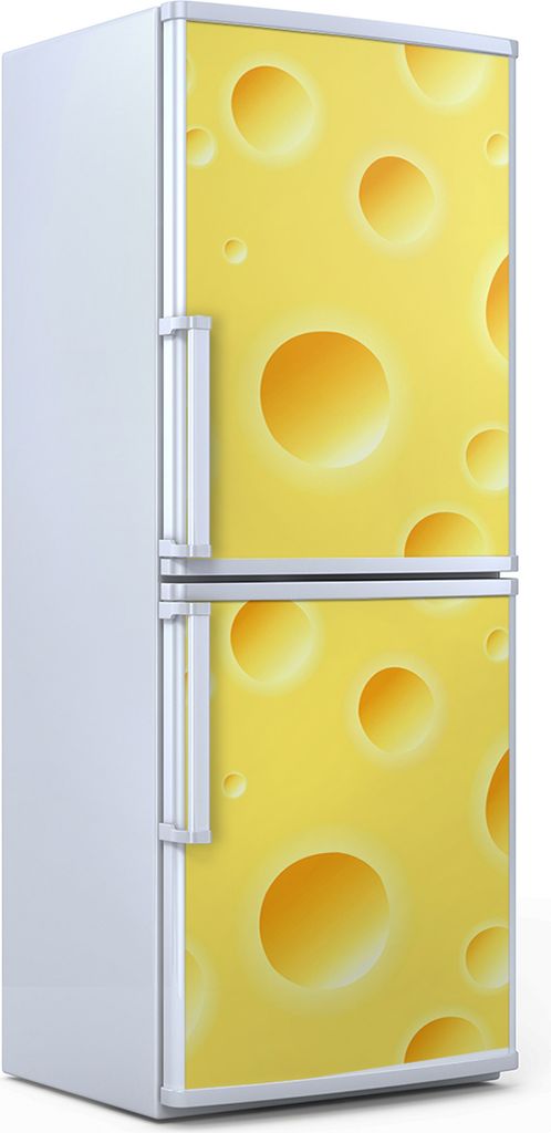 Kühlschrankdekoration 70x180 cm Aufkleber auf dem Kühlschrank - gelber Käse