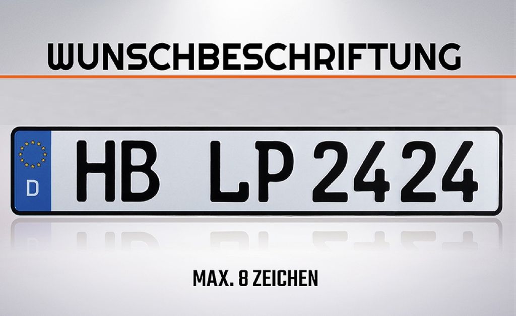 1 Stück 52x11cm Kennzeichen Wunkschkennzeichen DIN- PKW LKW Produktbild 6