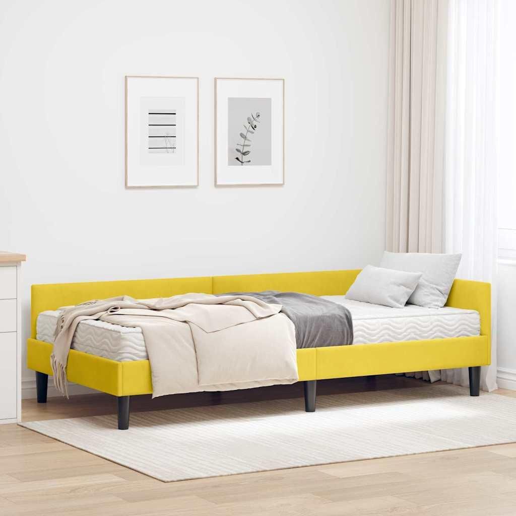 Maison Exclusive - Eckbettgestell mit Matratze Sonstiges 2 pcs Gelb Samt