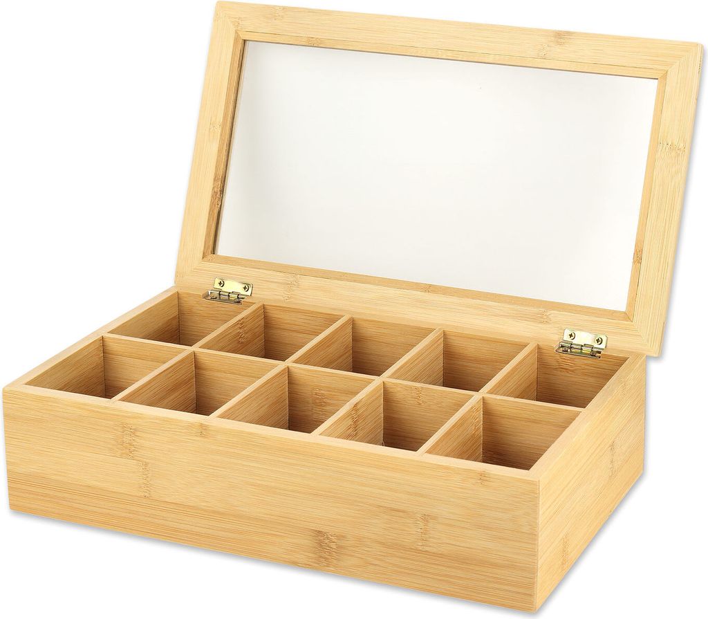 Schramm® Teebox aus Bambus Tee Box Deckel 36x20x9cm mit 10 Produktbild 2