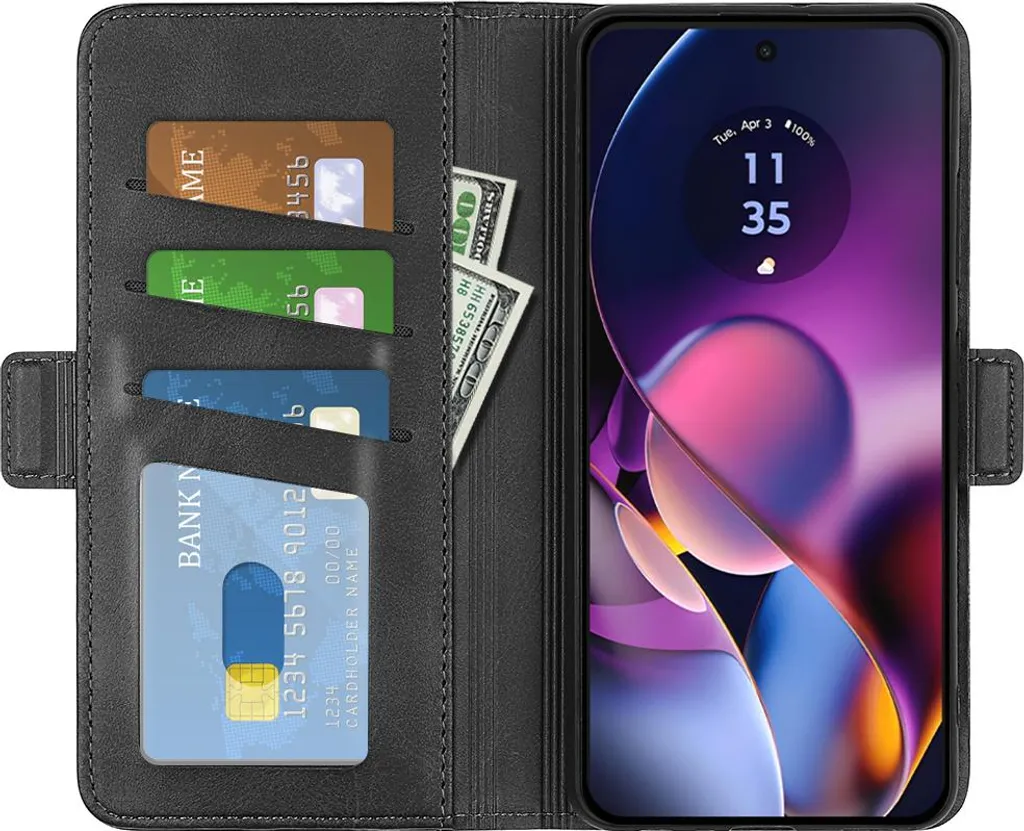 Custodia a Libro per Motorola Moto G54 5G - Protezione Totale Nera