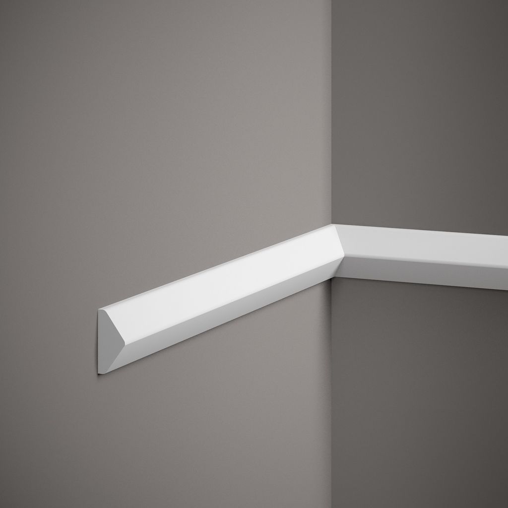 PROVISTON | Zierleiste | 19 x 40 x 2000 mm | Weiß | Wandleiste | Stuckleiste | Wanddekoration | Modern | Hochwertig | Robust | Langlebig | 1 Stück