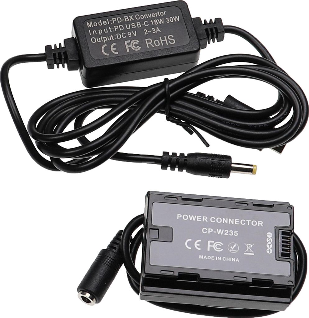 vhbw USB Netzteil Ersatz für Fuji Fujifilm AC-84V für Kamera, Digitalkamera + DC Kuppler (Ersatz für CP-W235), 2m