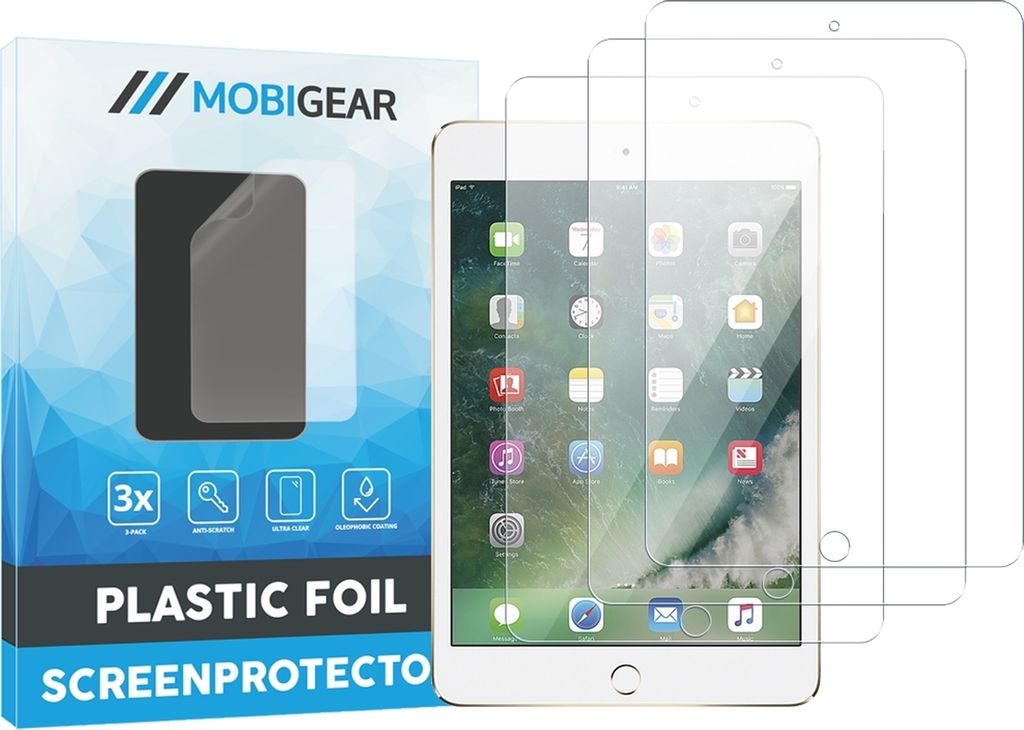 Mobigear iPad Mini 4 (2015) Displayschutz Schutzfolie - Hüllenfreundlich (3er Pack)