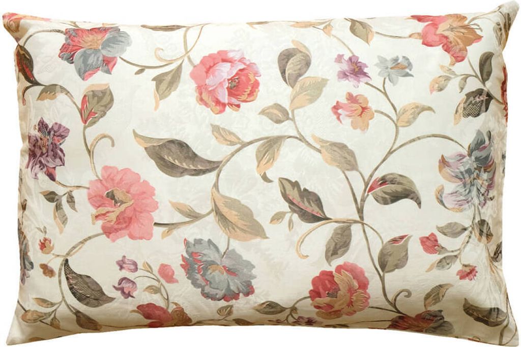 Kissen-Bezug bunte Blumen auf Jaquard Stoff 40x60 cm Baumwolle-Mix