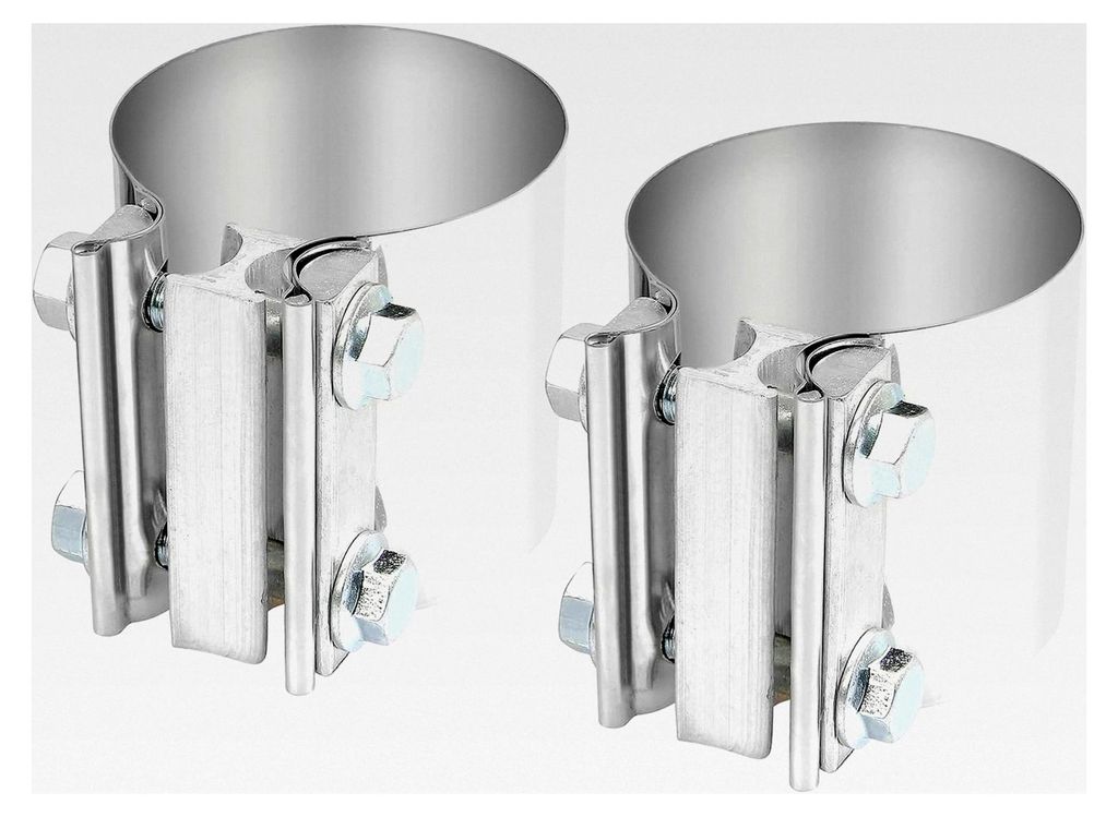 2 Stück Universal Auspuffschelle Ø 76,9mm (3,0") – Edelstahl Rohrschelle für Abgasanlagen