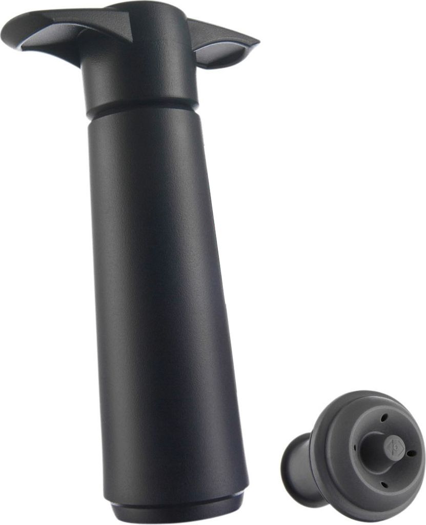 Vacu Vin 0981460 Weinpumpe, mit 2 Stopfen, schwarz Produktbild 