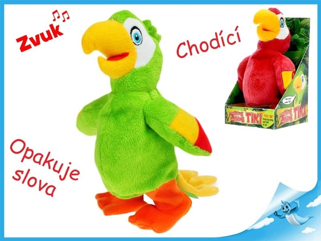 Papagáj s hlasom 20cm chodiaci 660218 49205 Obrázok produktu 