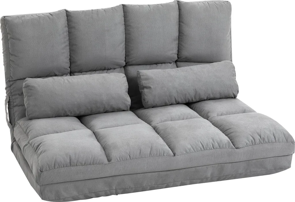 Fauteuil convertible 1 place et lit d'appoint pliable en tissu gris