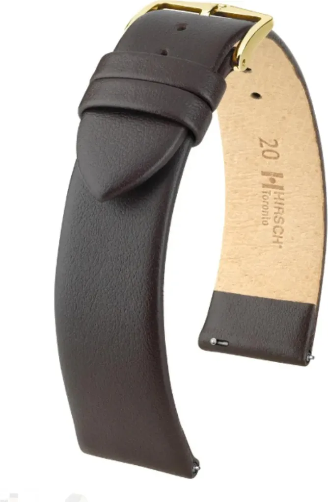 Bracelet montre Hirsch Toronto cuir marron 19mm ultra souple L