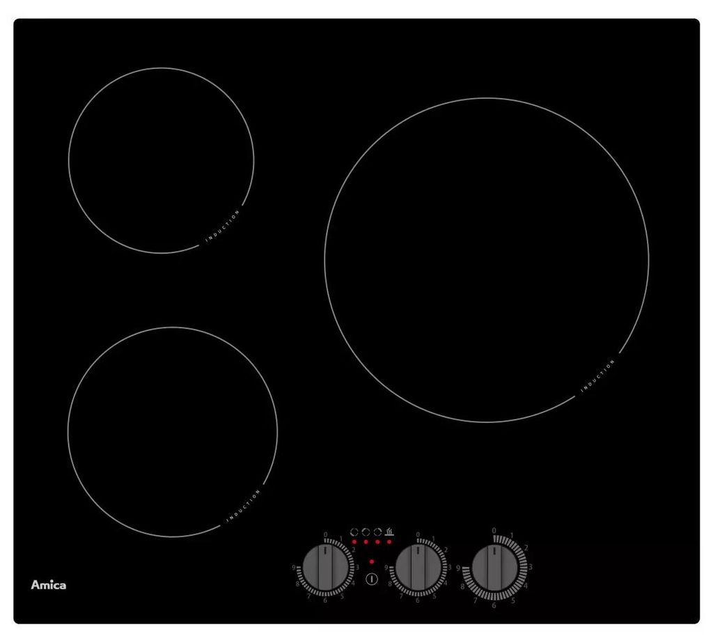 Amica AIM3530, Schwarz, Integriert, 59 cm, Produktbild 