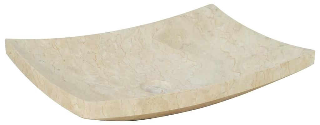 vidaXL Waschbecken 50x35x12 cm Marmor Cremefarben