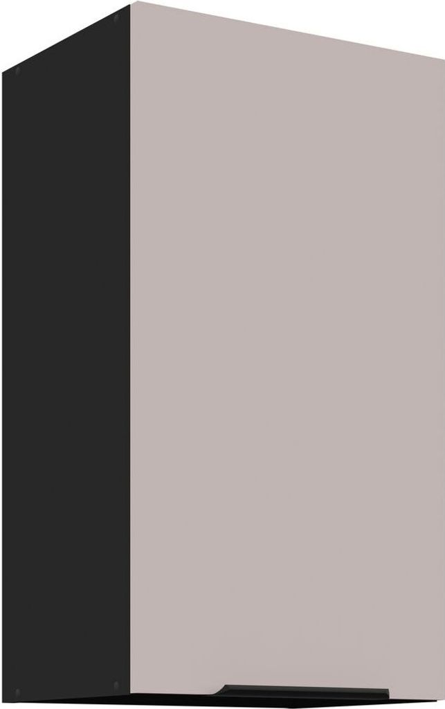 Küchen Hängeschrank 40 cm Küche ARONA Kaschmir beige matt + Schwarz matt Küchenzeile Küchenblock Küche Einbauküche