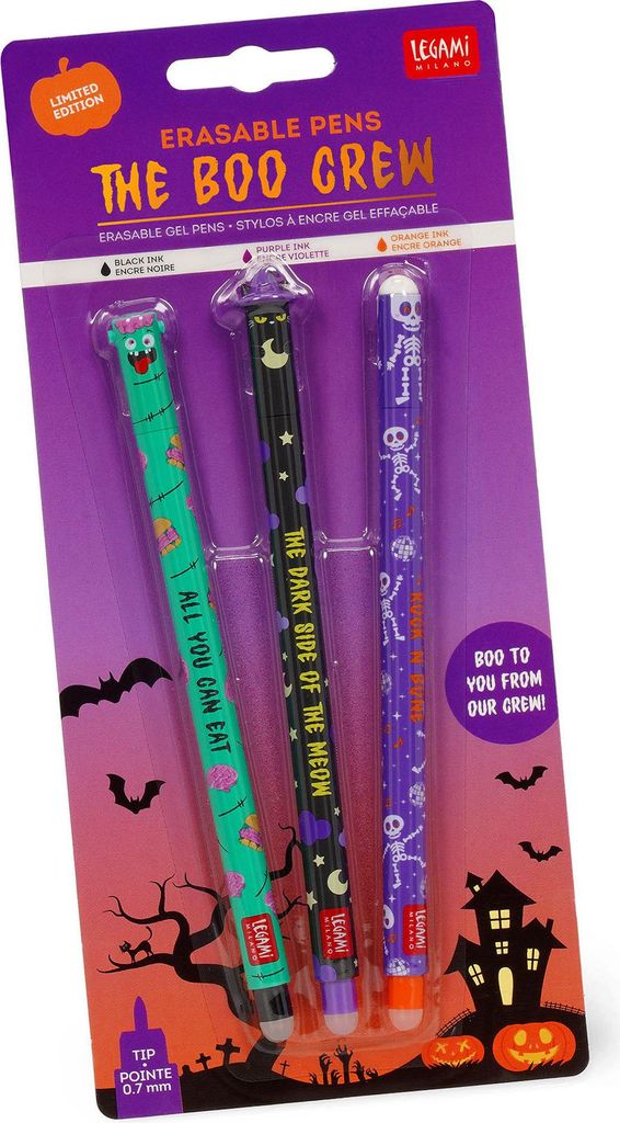 Legami Set mit 3 löschbaren Gelstiften - The Boo Crew - Erasable Pen