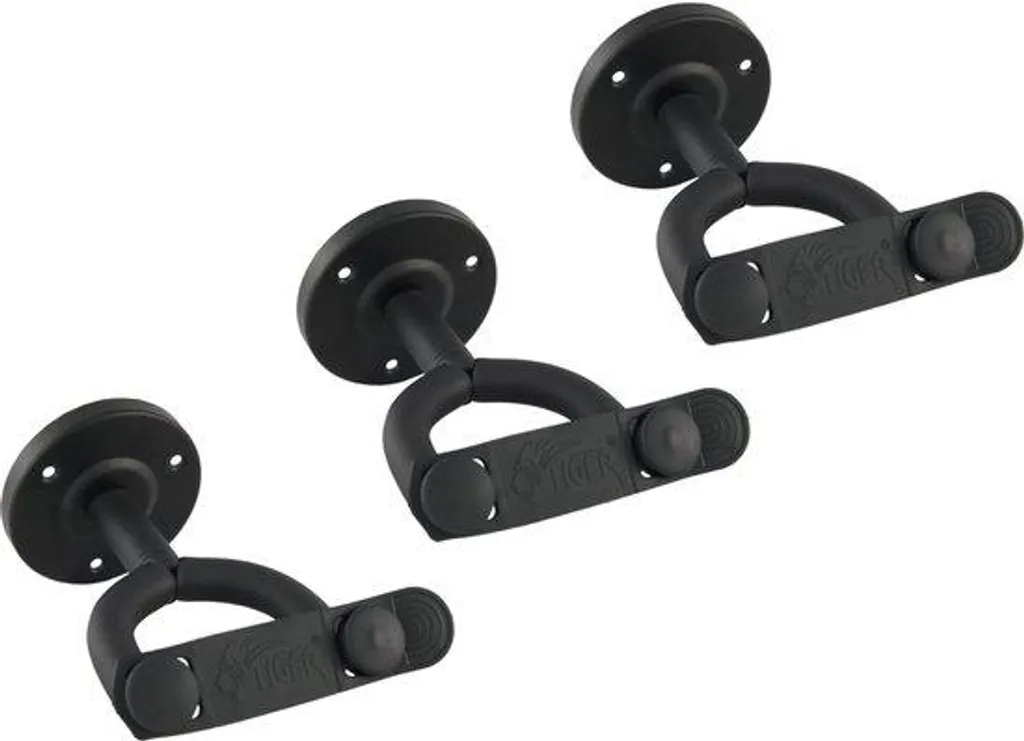 Support guitare mural anti-chute pack de 3 avec fixation sécurisée noir
