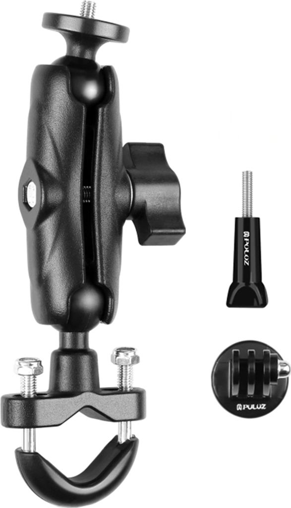 PULUZ PU701B Motorrad Lenkerhalterung Motorrad Fahrrad Kamerahalter 1/4 Zoll Schraube mit Sportkamera Montageadapter Ersatz fuer GoPro Hero 11/10/9...
