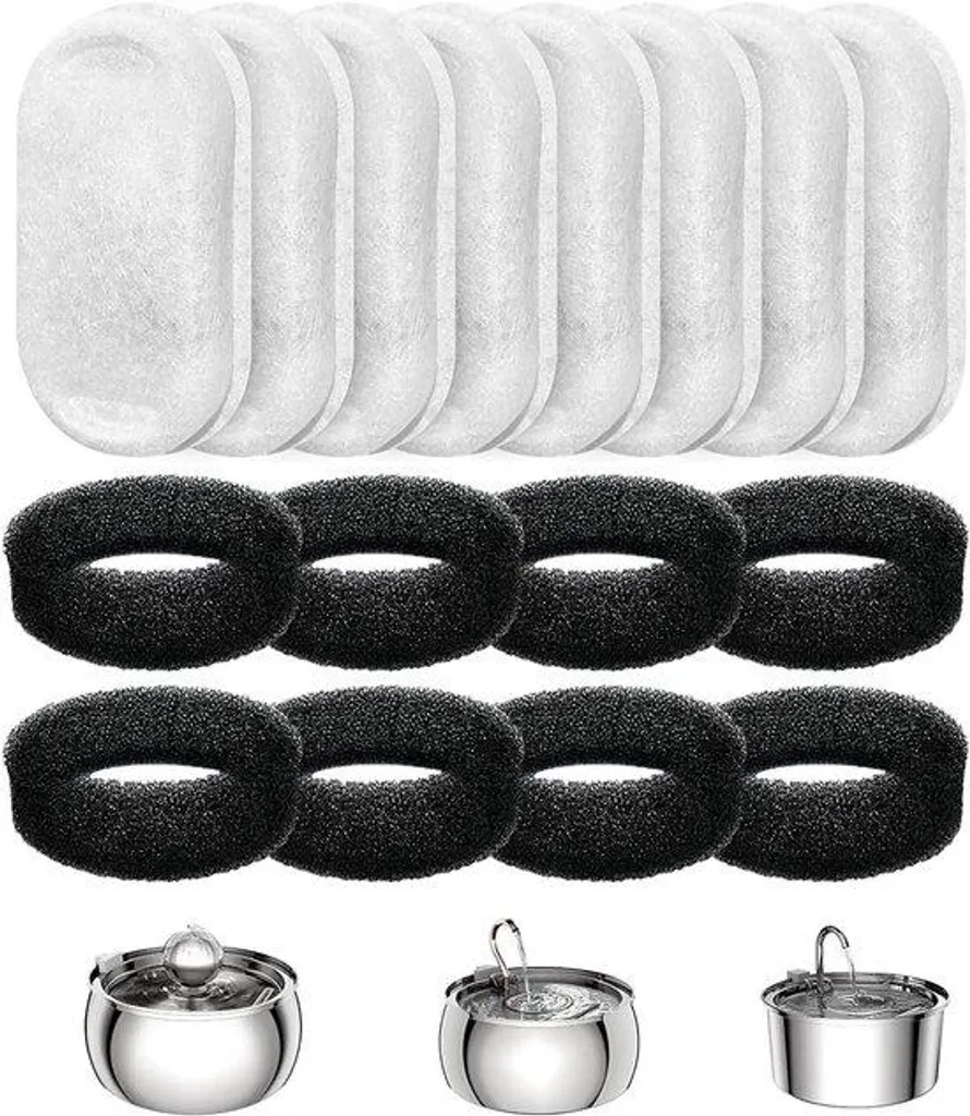 Filtres charbon actif pour fontaine à eau chat et chien - Pack économique x8