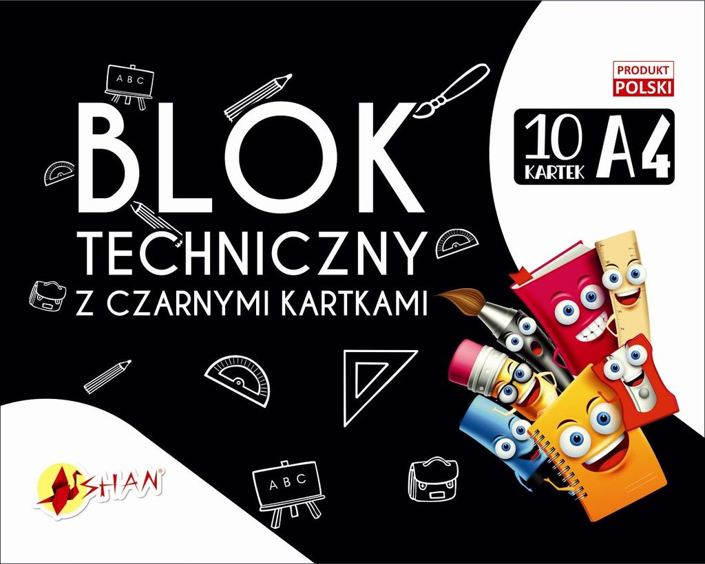 Technischer Block mit schwarzen Blättern A4
