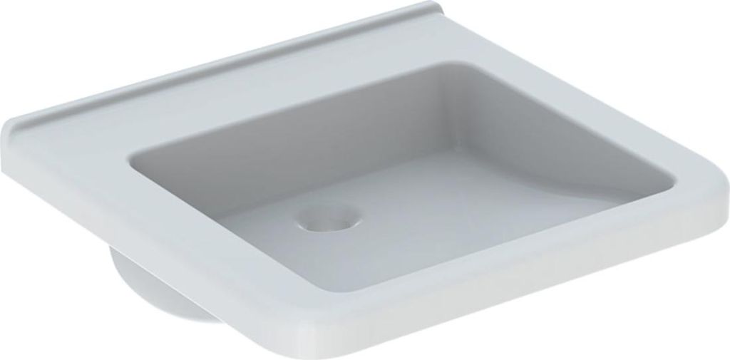 Geberit Waschtisch Square RENOVA COMFORT barrierefrei, ohne Hahnloch, ohne Überlauf 600 x 550 mm weiß