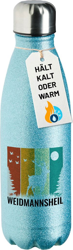 Huuraa Trinkflasche Weidmannsheil Hirsch Wald 500ml Blue Edelstahl Wasserflasche Trinkflasche Geschenkidee