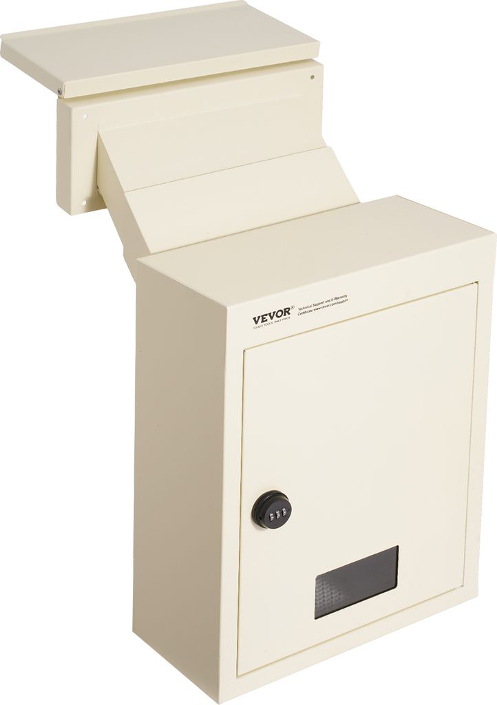 VEVOR Mauerdurchwurf Briefkasten, robuster Einbaubriefkasten aus Stahl für Wände mit einer Dicke von 70 bis 200 mm, Zahlenschloss, 320 x 158 x 43...