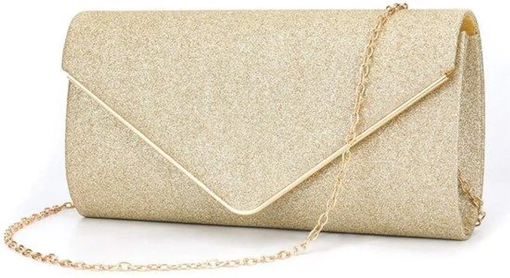 Petit sac à bandoulière doré et scintillant pour mariage et cérémonie