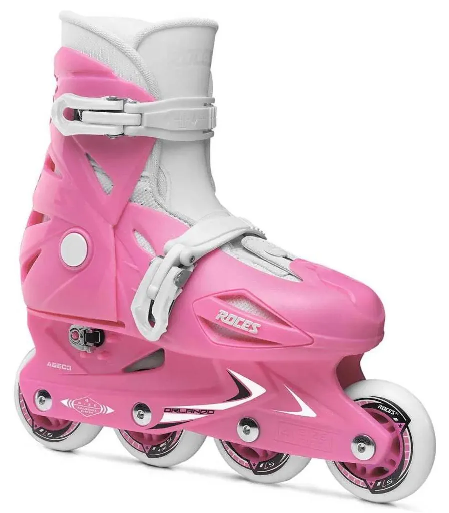 Roces Orlando III Rose Rollers en Ligne pour Enfant Taille 25-29 Ajustable