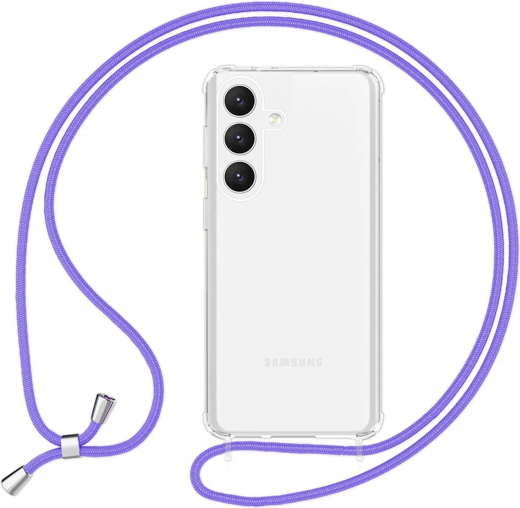 Custodia NALIA Trasparente con Catena per Samsung Galaxy S24 Viola